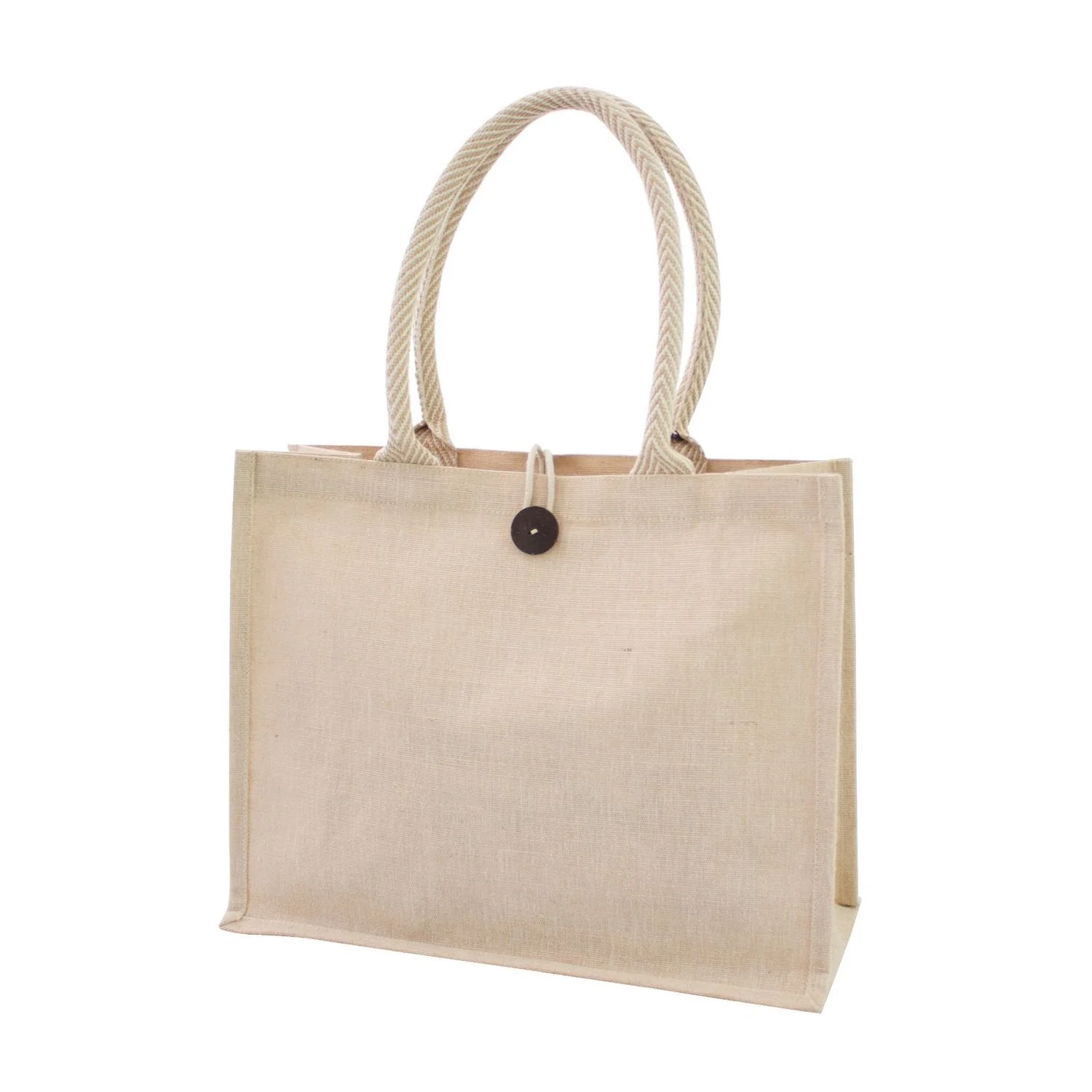 Jute Bag With Button – 30.5cm x 30.5cm (Juco-S-Button) - Image 2