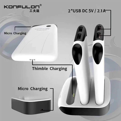 Konfulon 3 x 10000mAh Power Station – Total 30000mAh Power Bank with Dual USB Output - Image 4