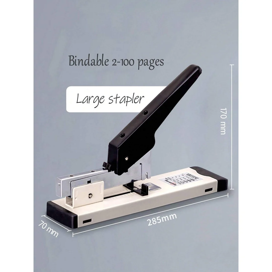 Large Size Heavy Duty Stapler – Long Arm, Effortless, Thickened Bookbinding Machine, Binds 100-120 Pages / 13mm Staples Pin 23/13 - Image 3