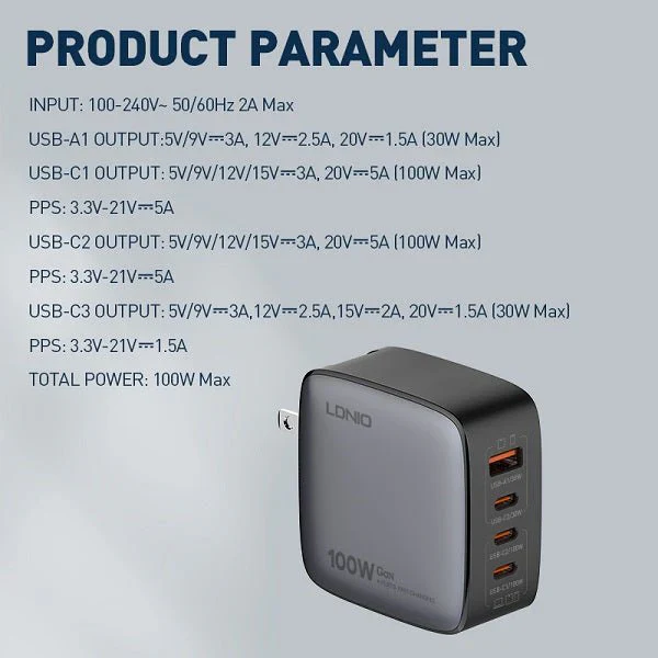 Ldnio 100W GaN Super Fast Charger Q408 - Image 6