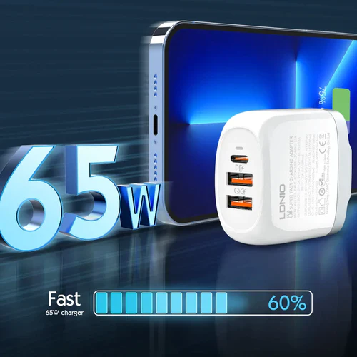 LDNIO A3511Q 65W GaN Super Fast Charger with Lightning Cable - Image 2