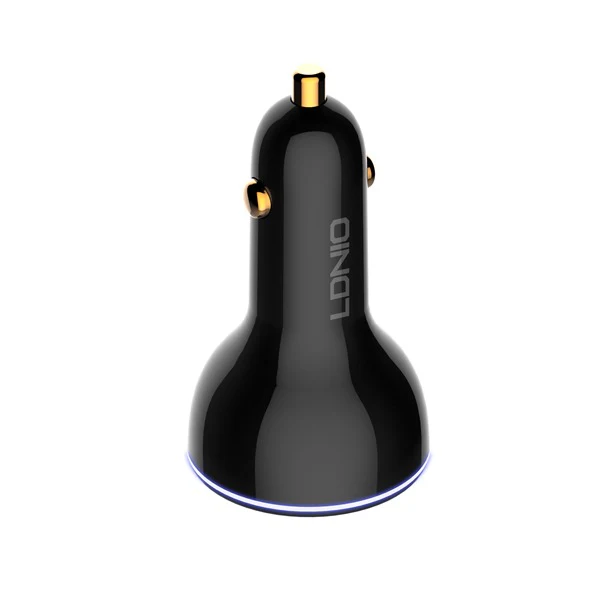 Ldnio C102 Car Charger 160W USB + 2 PD with USB-C Cable Black - Image 4