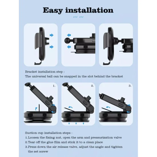Ldnio MW21-1 Automatic Car Mount Wireless Charging – 15W / Dashboard - Image 6