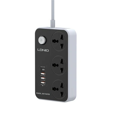 Ldnio SC3412 3 Extension Power Socket – 3 Way / USB / 2 Meters - Image 2