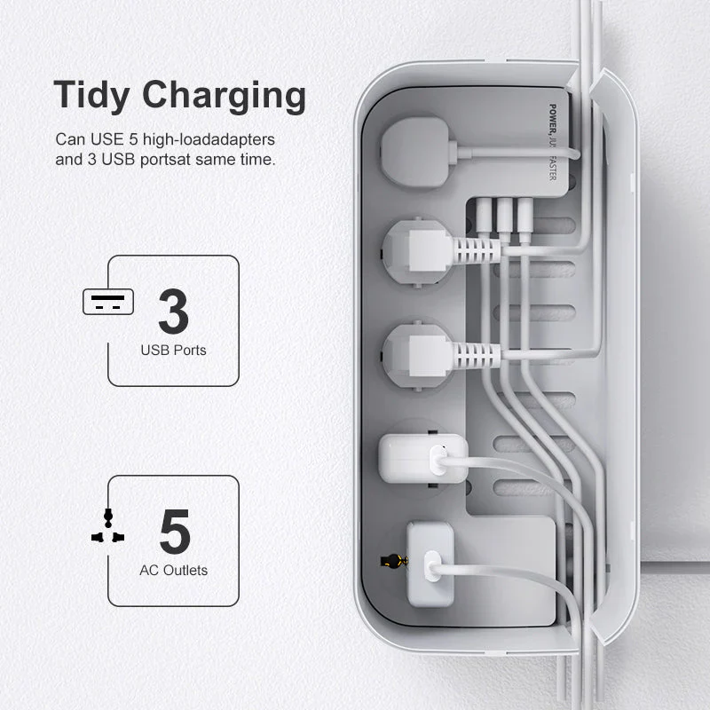 Ldnio SC5309 Management Power Strip Box – 5 Socket Outlets & 3 USB Charging Ports - Image 2