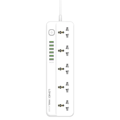 Ldnio SC5614 Outlets Universal Power Strip – 5 Way / 6 x USB-A / White