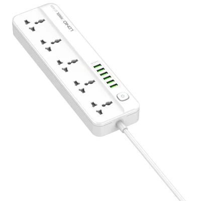 Ldnio SC5614 Outlets Universal Power Strip – 5 Way / 6 x USB-A / White - Image 3