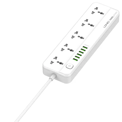 Ldnio SC5614 Outlets Universal Power Strip – 5 Way / 6 x USB-A / White - Image 4