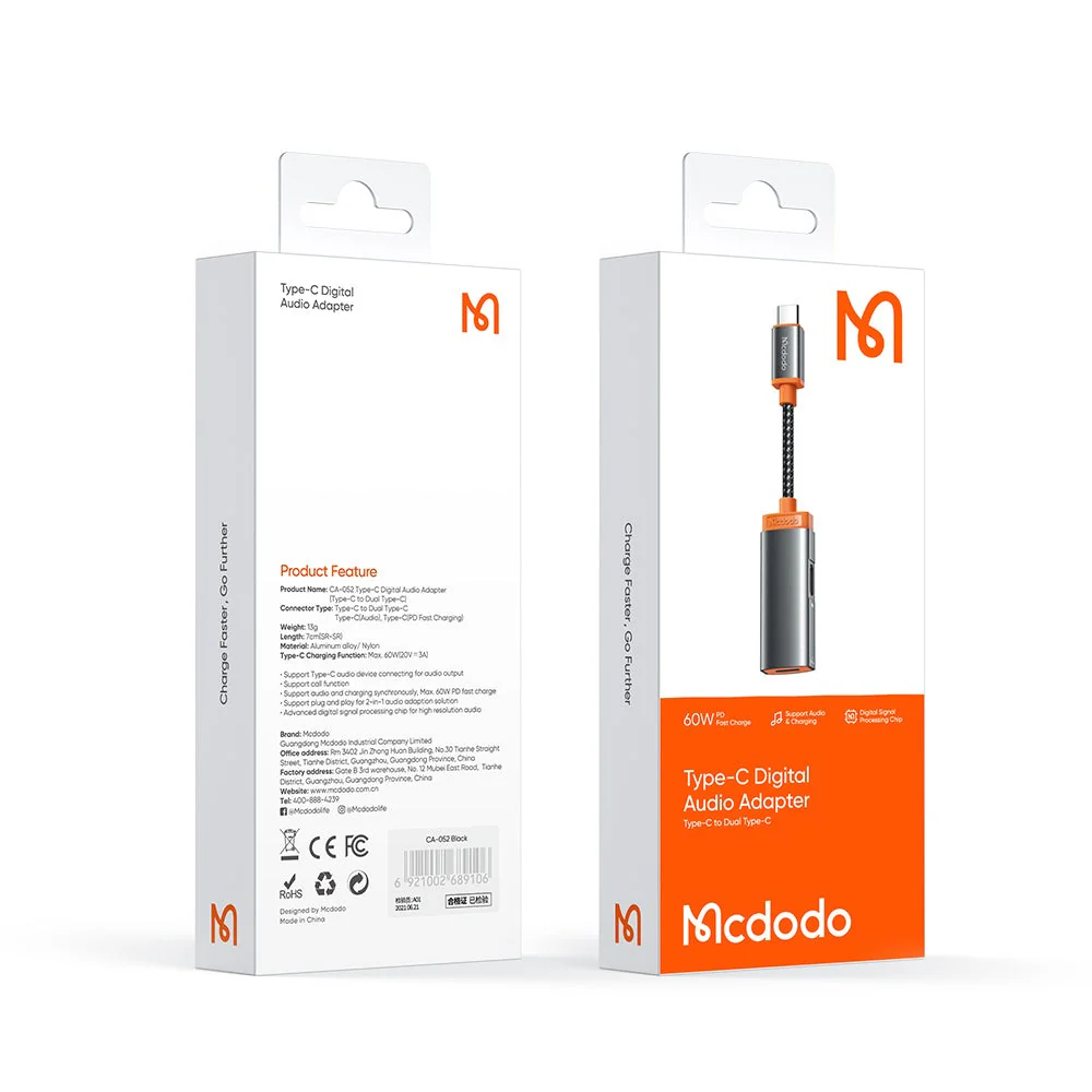 Mcdodo CA-052 Type-C to Dual Type-C Converter Oryx Series - Image 7