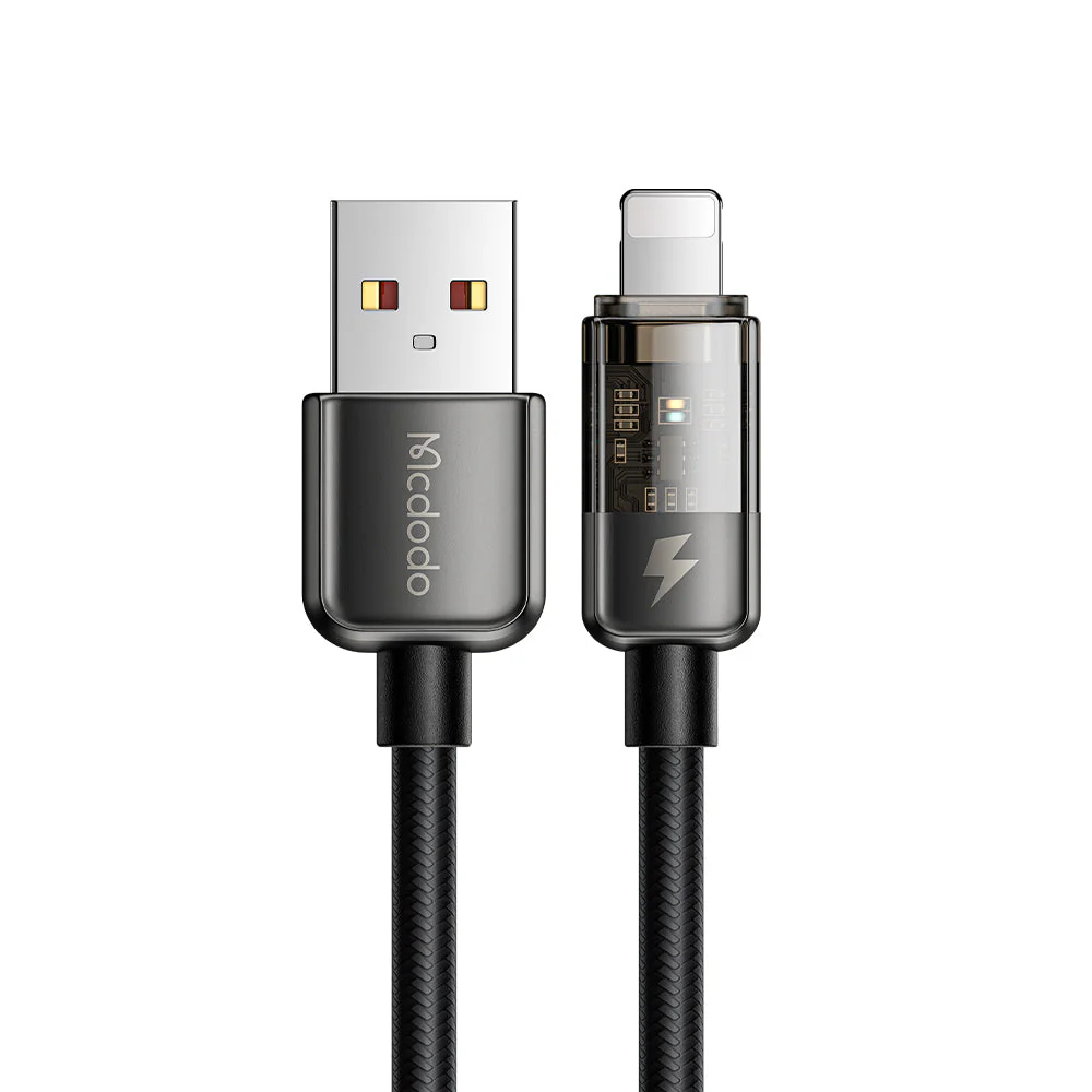 Mcdodo CA-314 Auto Power Off Lightning Transparent Data Cable 1.8m