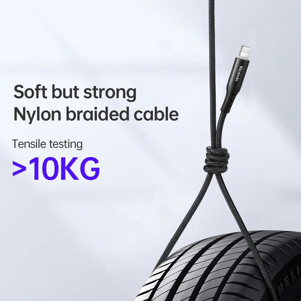 Mcdodo CA-736 Lightning To Type C Cable – 1.8M / 36W / Black - Image 11