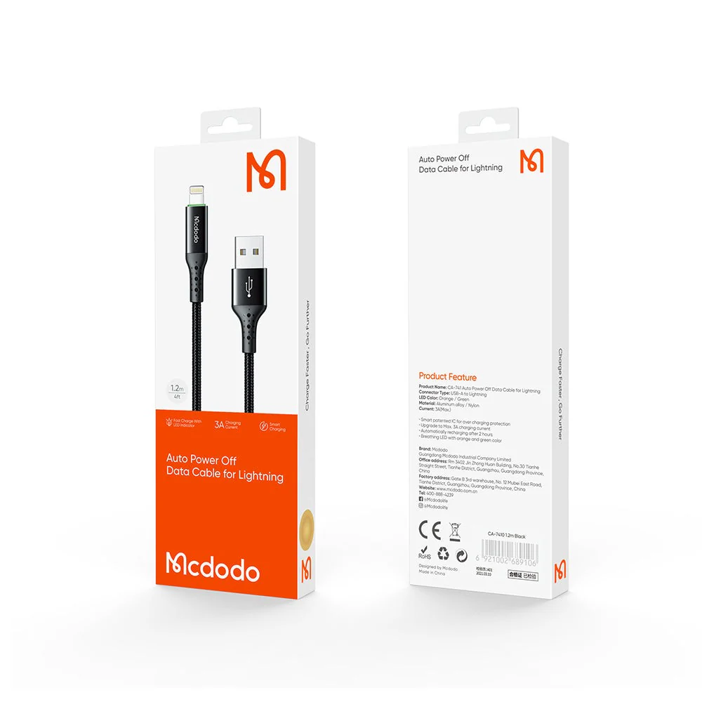 Mcdodo CA-741 Nest Series Auto Power Off Lightning Cable – 1.2m - Image 9