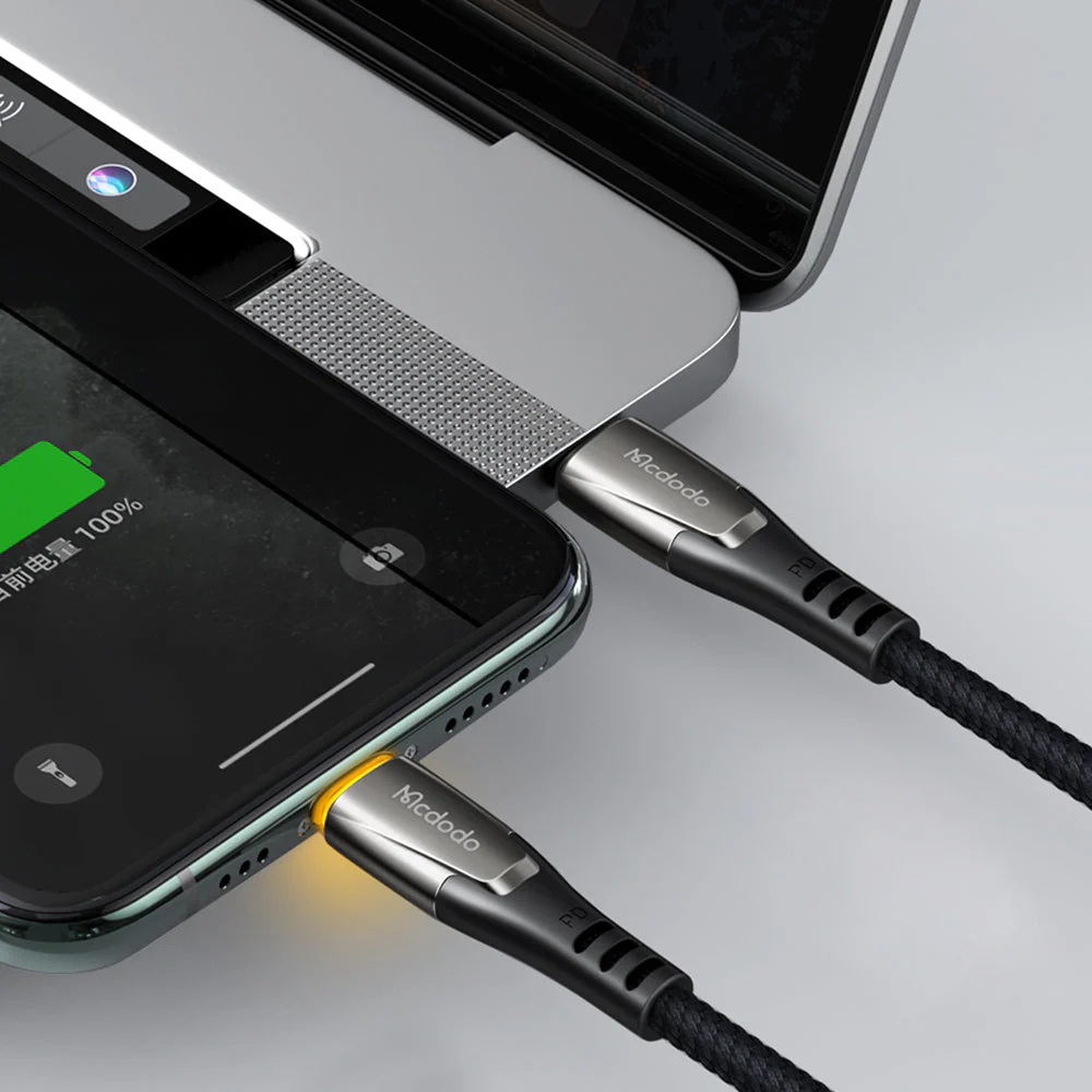 Mcdodo CA-765 Porsche Series PD Type-C to Lightning Cable with LED – 1.2m - Image 2