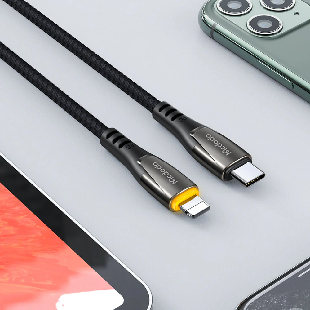 Mcdodo CA-765 Porsche Series PD Type-C to Lightning Cable with LED – 1.2m - Image 3