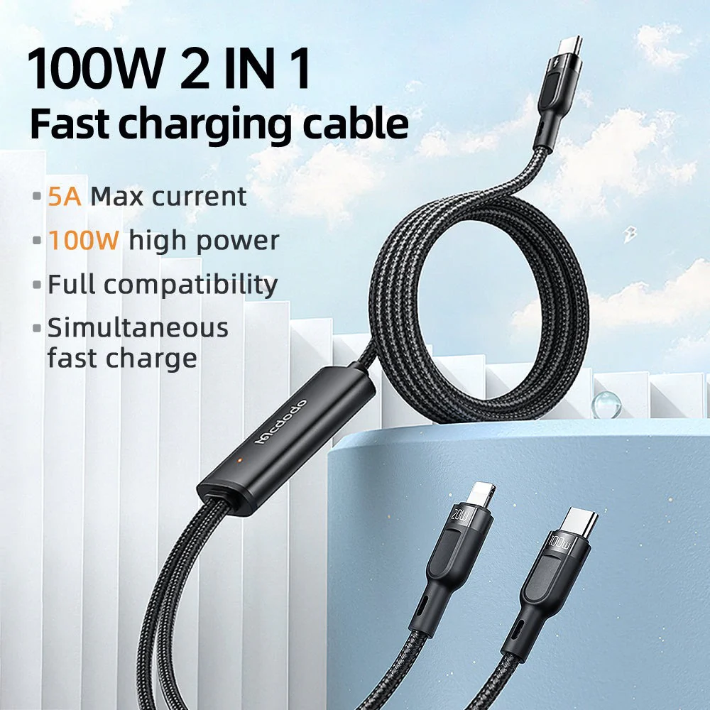 Mcdodo CA-878 2 in 1 Type C to Type C and Lightning Cable 1.2m - Image 6