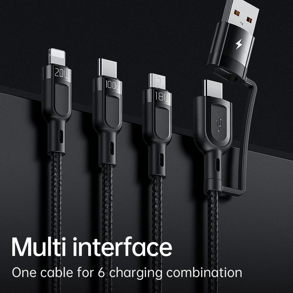 Mcdodo CA-880 Multifunction Data Cable – 2 in 1 PD USB-C / USB-A / Lightning / 1.2 Meters / Black - Image 3