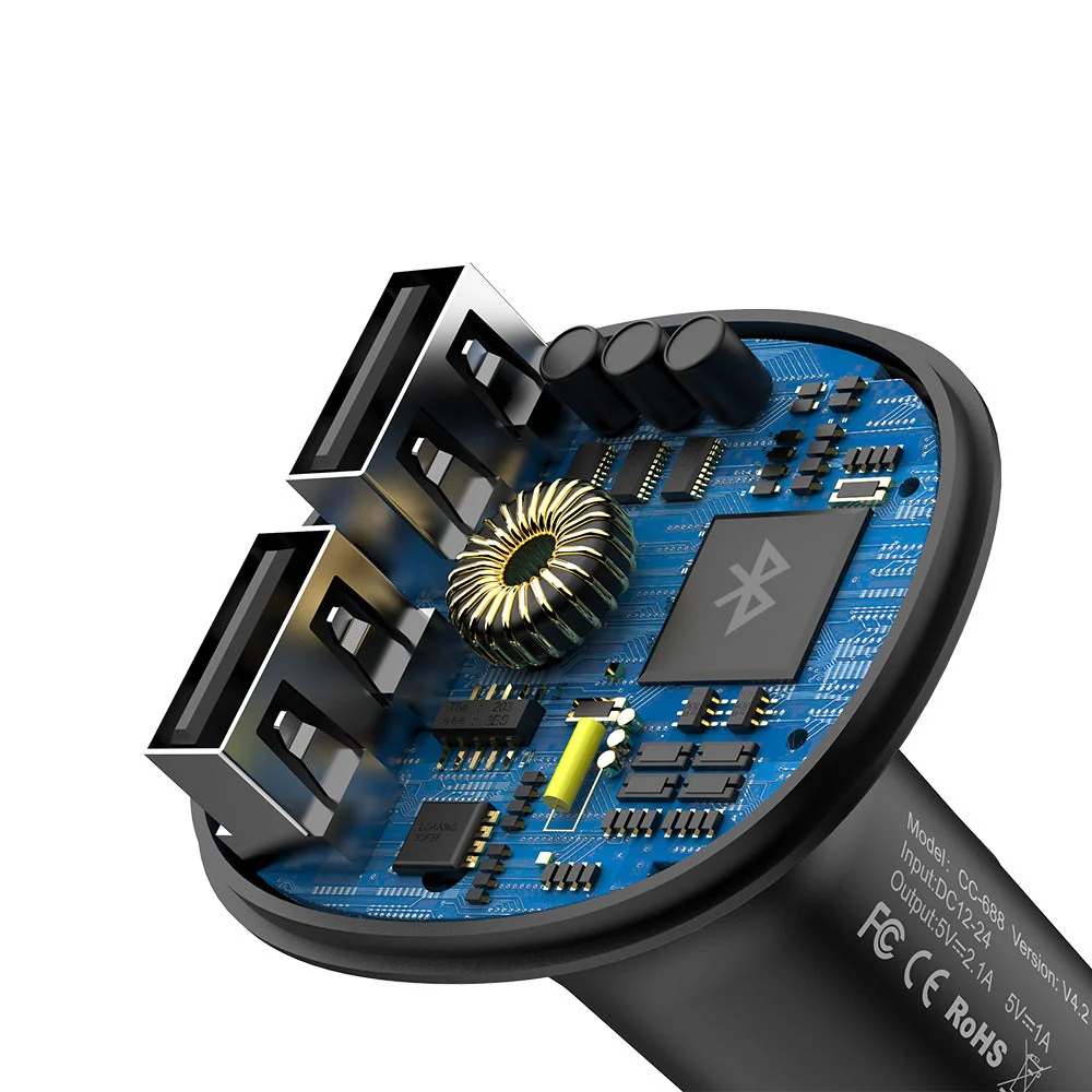 Mcdodo CC-6880 Bluetooth5.1 FM Dual USB Car Charger - Image 7