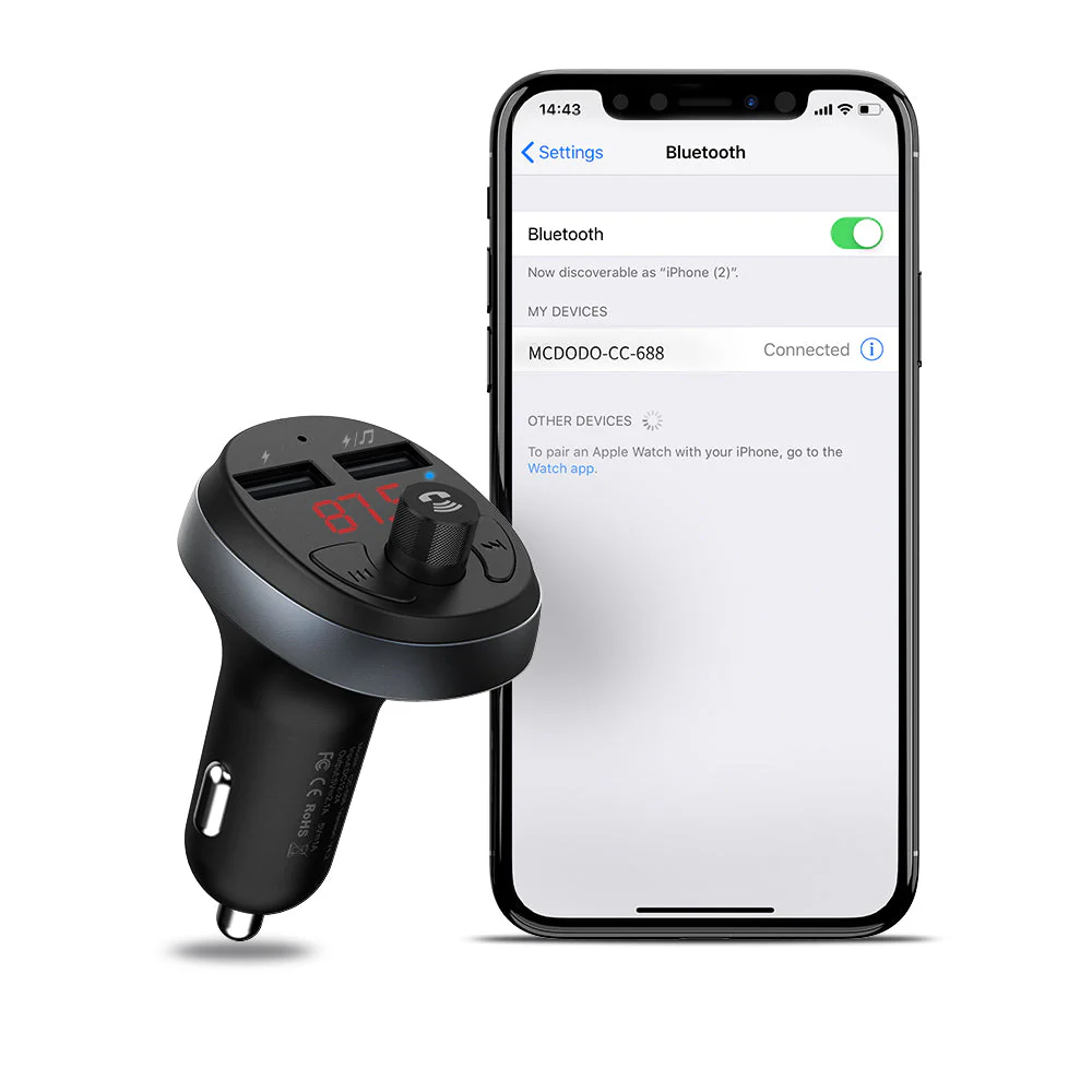 Mcdodo CC-6880 Bluetooth5.1 FM Dual USB Car Charger - Image 9