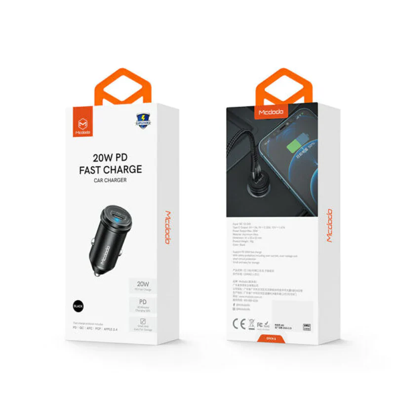 Mcdodo CC-749 PD USB-C Fast Car Charger – 20W / Black - Image 3