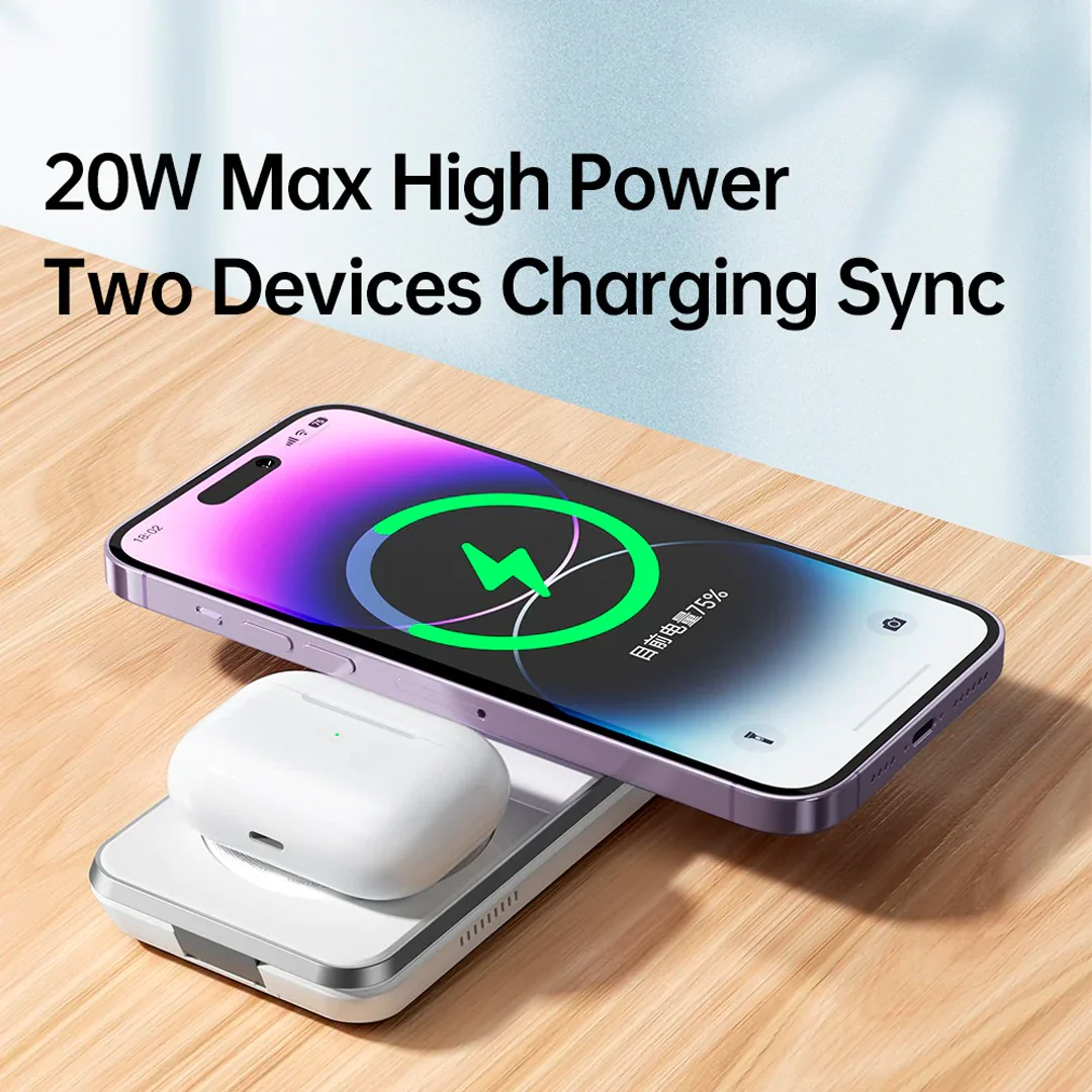 Mcdodo CH-115 3 in 1 Foldable Magnetic Wireless Charger for Phone TWS Watch Peace Series - Image 6