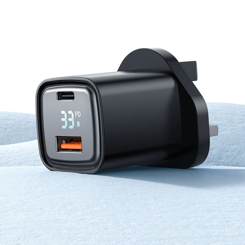 Mcdodo CH-169 Digital Display PD+QC Dual Port 33W Fast Charger – USB-A / USB-C / Black - Image 5