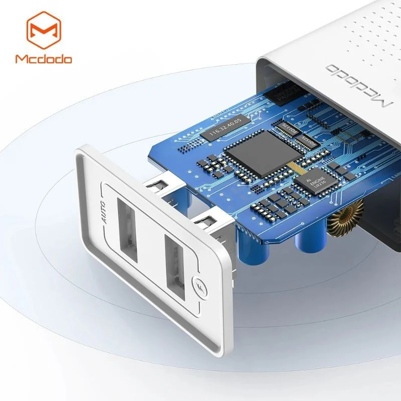 Mcdodo CH-572 Dual USB Charger (UK) + Micro USB Cable / Travel Set - Image 4