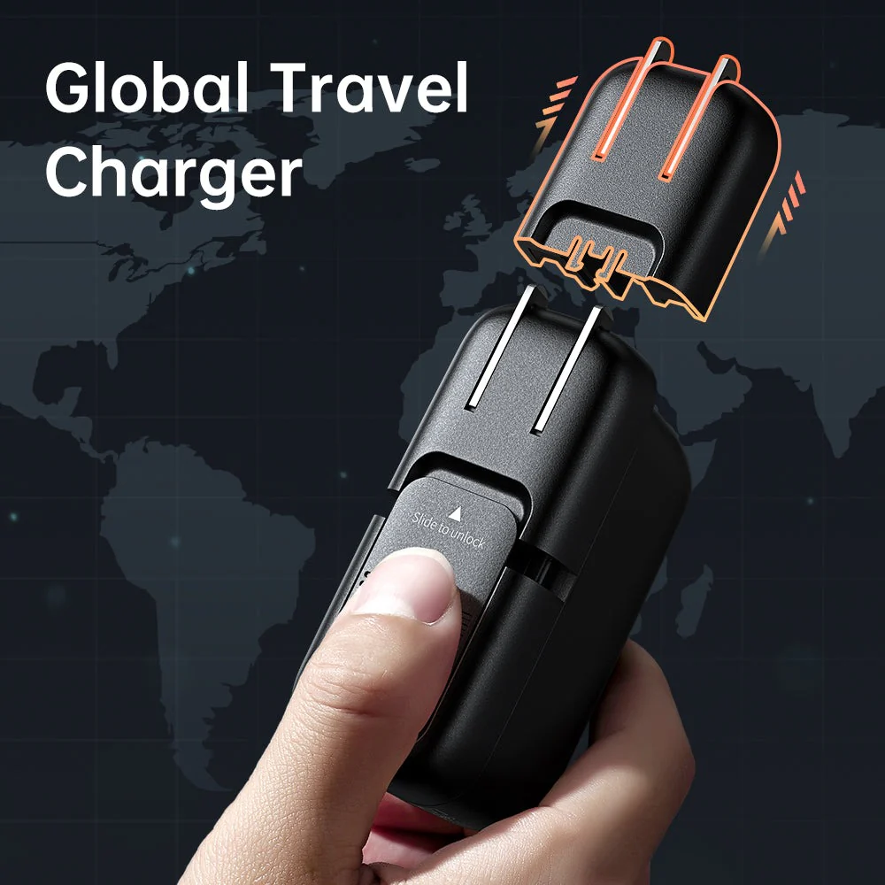 Mcdodo CH-844 Mecha Series GaN 65W Dual Type-C + USB Mini Size Wall Charger Set (EU/UK/US Plug) - Image 7