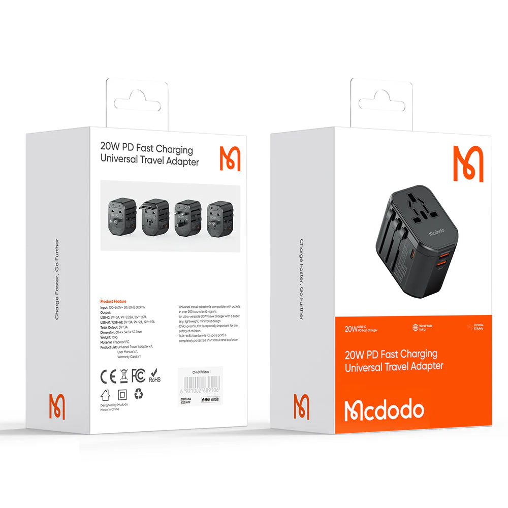 Mcdodo CP-3471 20W PD Fast Charging Universal Travel Adapter - Image 9