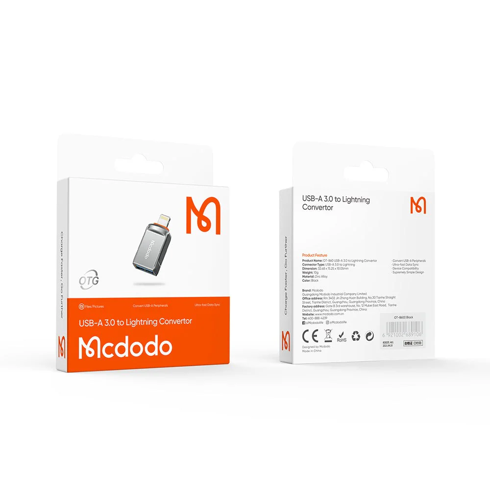Mcdodo OT-8600 OTG USB-A 3.0 to Lightning Adapter - Image 8