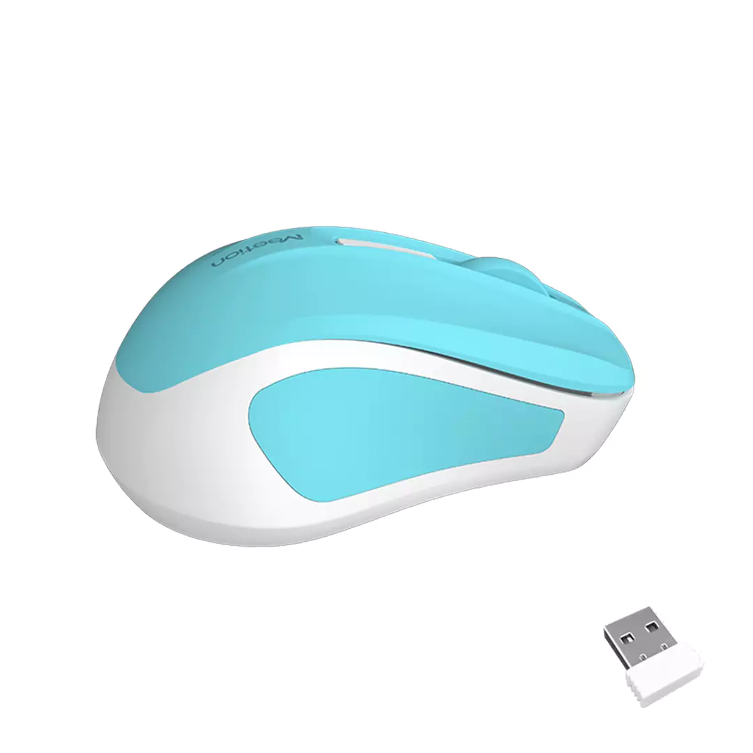 Meetion MiniGo BT Dual-Mode Bluetooth Wireless Mouse - Cyan - Image 5