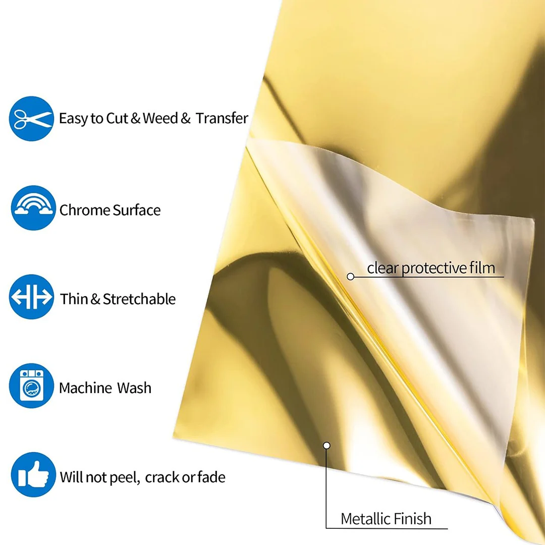 Metallic Gold GioFlex PU Vinyl Sticker Roll – 50cm x 1m - Image 9