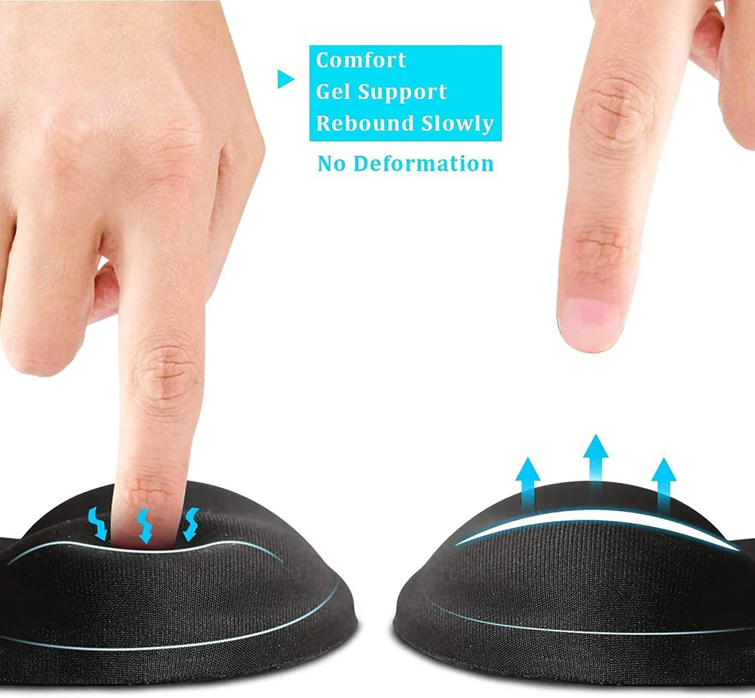 Mouse Pad With Gel Wrist Support Black - Image 2