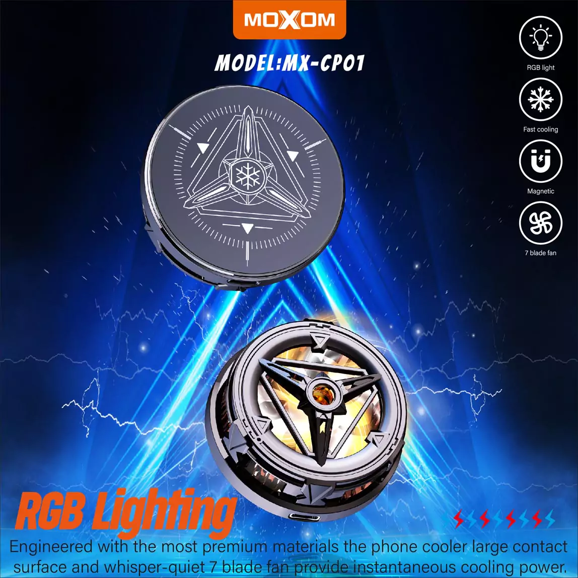 MOXOM MX-CP01 Aluminum Magnetic Mobile Phone Cooler, Fast Cooling - Image 3