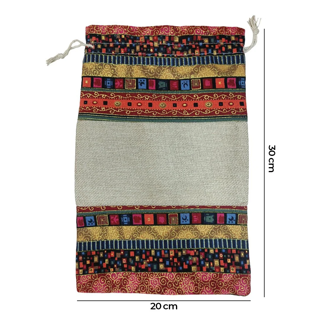 Organic Colorful Jute Pouch – 30cm x 20cm / 1 Pouch (MR72-54)