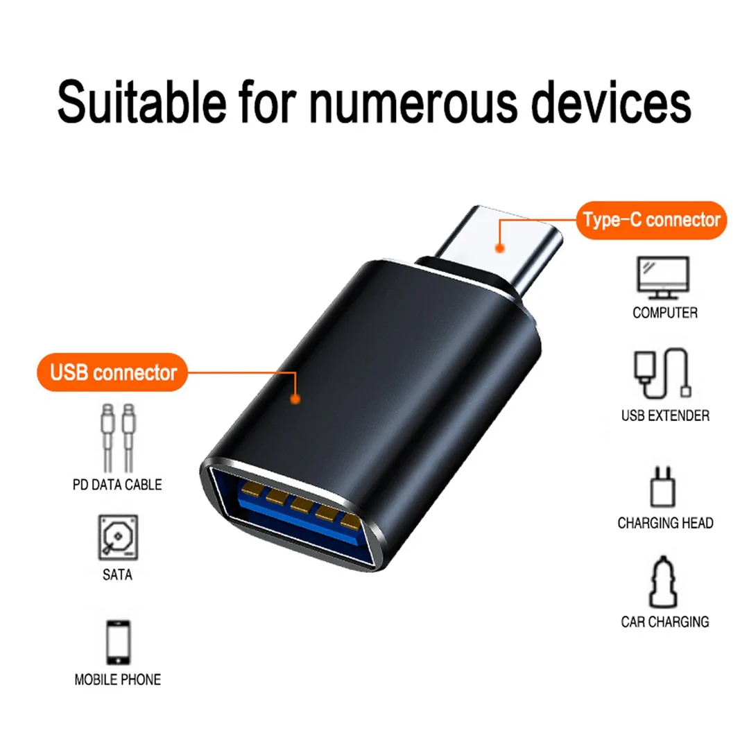 OTG Adapters: iOS/Type-C Compatible, USB 2.0 Converter – 2 Piece Set - Image 2