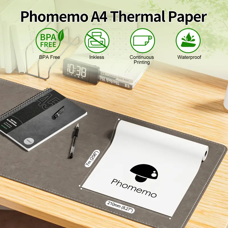 Phomemo A4 Thermal Paper Roll - 210mm x 6.5m - Q22-RMSG10-LTRM8 - Image 4