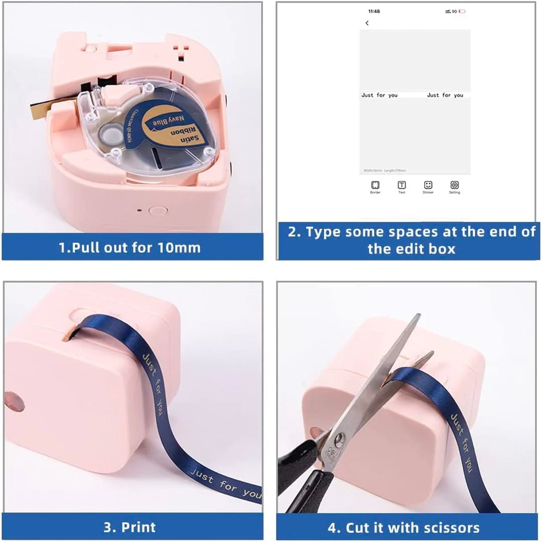 Phomemo Printer Labels 12mm X 2m Silver & Navy Color Reversible Ribbon Refill Tapes - Q5-RR934 - Image 3