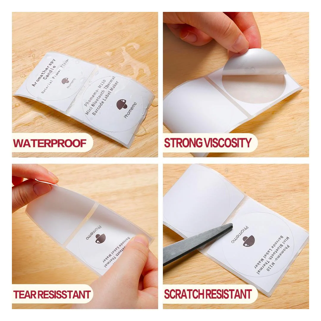 Phomemo Printer Labels 30 X 30mm Transparent Round Flower Frame Label – 1 Roll (200 labels/per roll) - XY3030-HA - Image 7