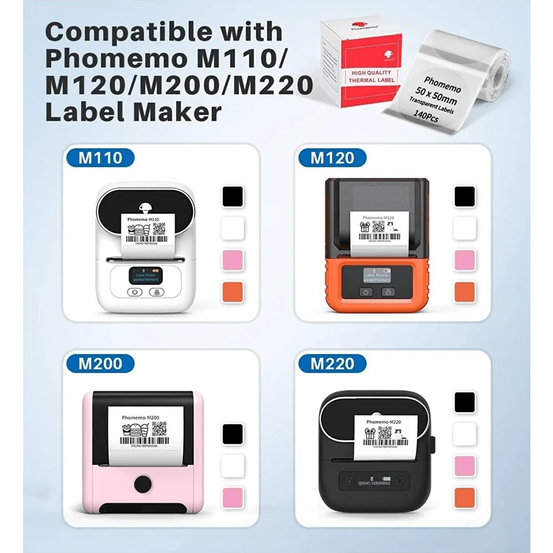 Phomemo Printer Labels 50 X 50mm Transparent Round Label – 1 Roll (140 Labels/per roll) – XY5050-TT - Image 4