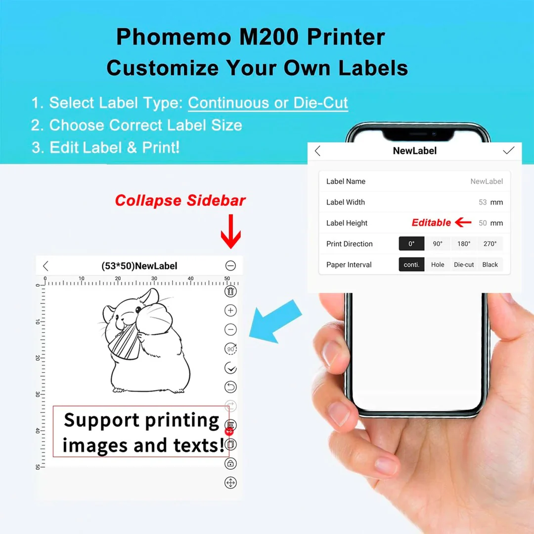 Phomemo Printer Labels 50mm X 3.5m Continuous White Sticker Label – 1 Roll - XP-RMS10 - Image 3