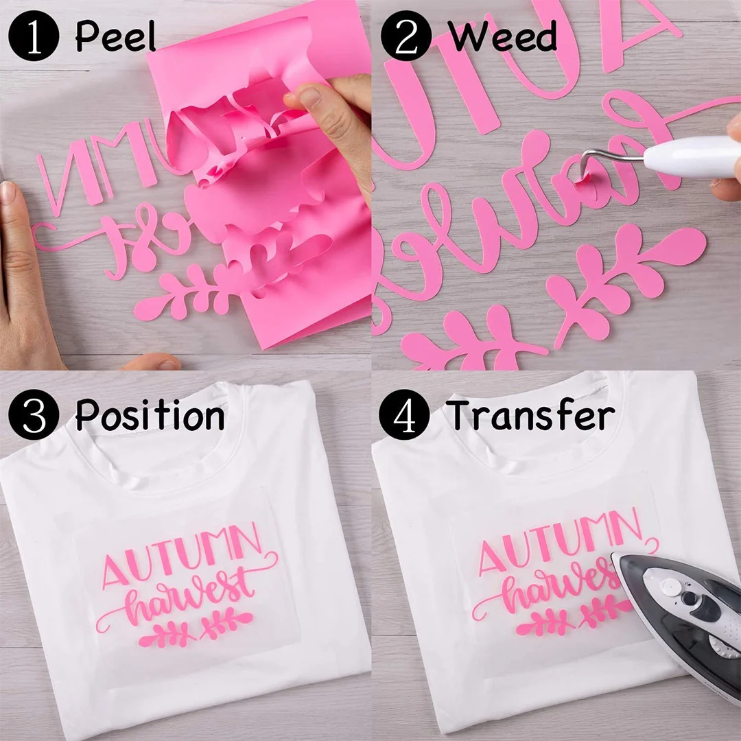 Pink PVC Heat Transfer Vinyl Sticker Roll – 50cm x 1m - Image 3