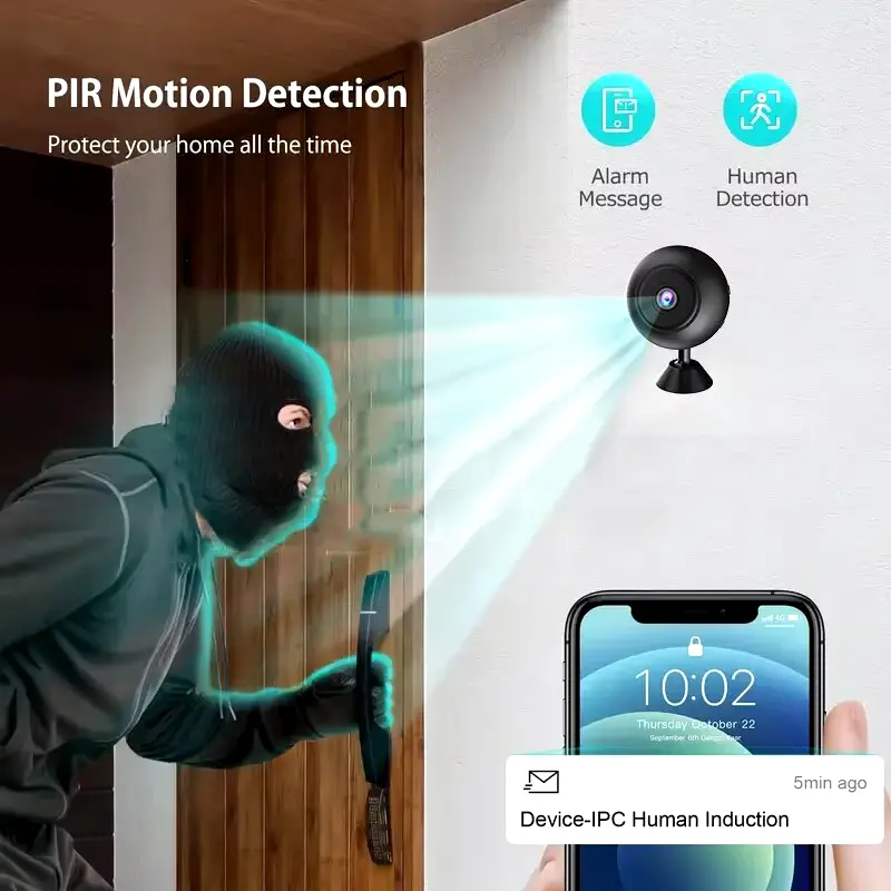 Pix-Link A10 Mini WiFi Wireless Security Camera for Smart Home Video Surveillance - Image 4