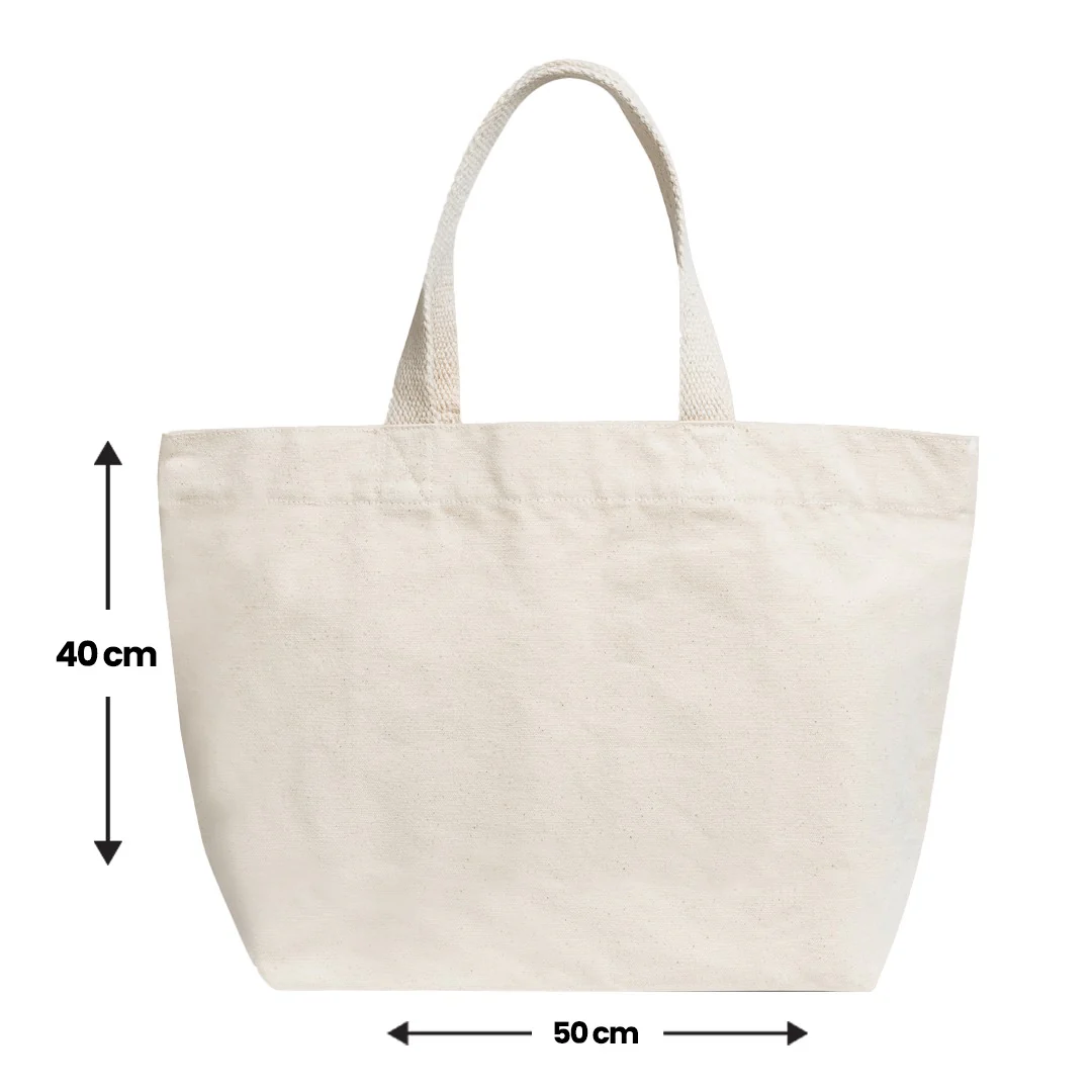 Plain Cotton Canvas Bag with Velcro Closure – 40cm x 50cm/ Printing not Included - Image 8