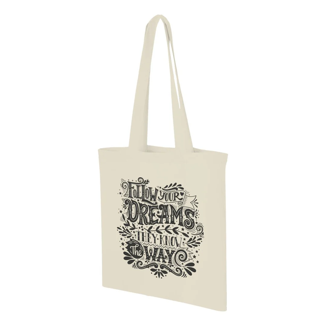 Plain Cotton Horizontal Tote Bag – 42 cm x 37cm/ Beige/ Printing not Included - Image 2