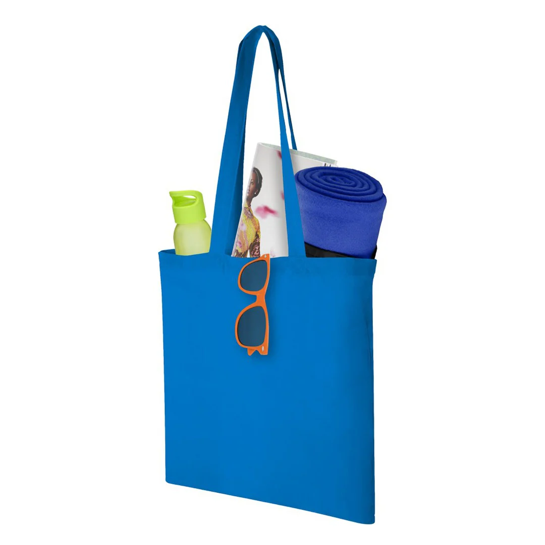Plain Cotton Horizontal Tote Bag – 42 cm x 37cm/ Blue/ Printing not Included - Image 3