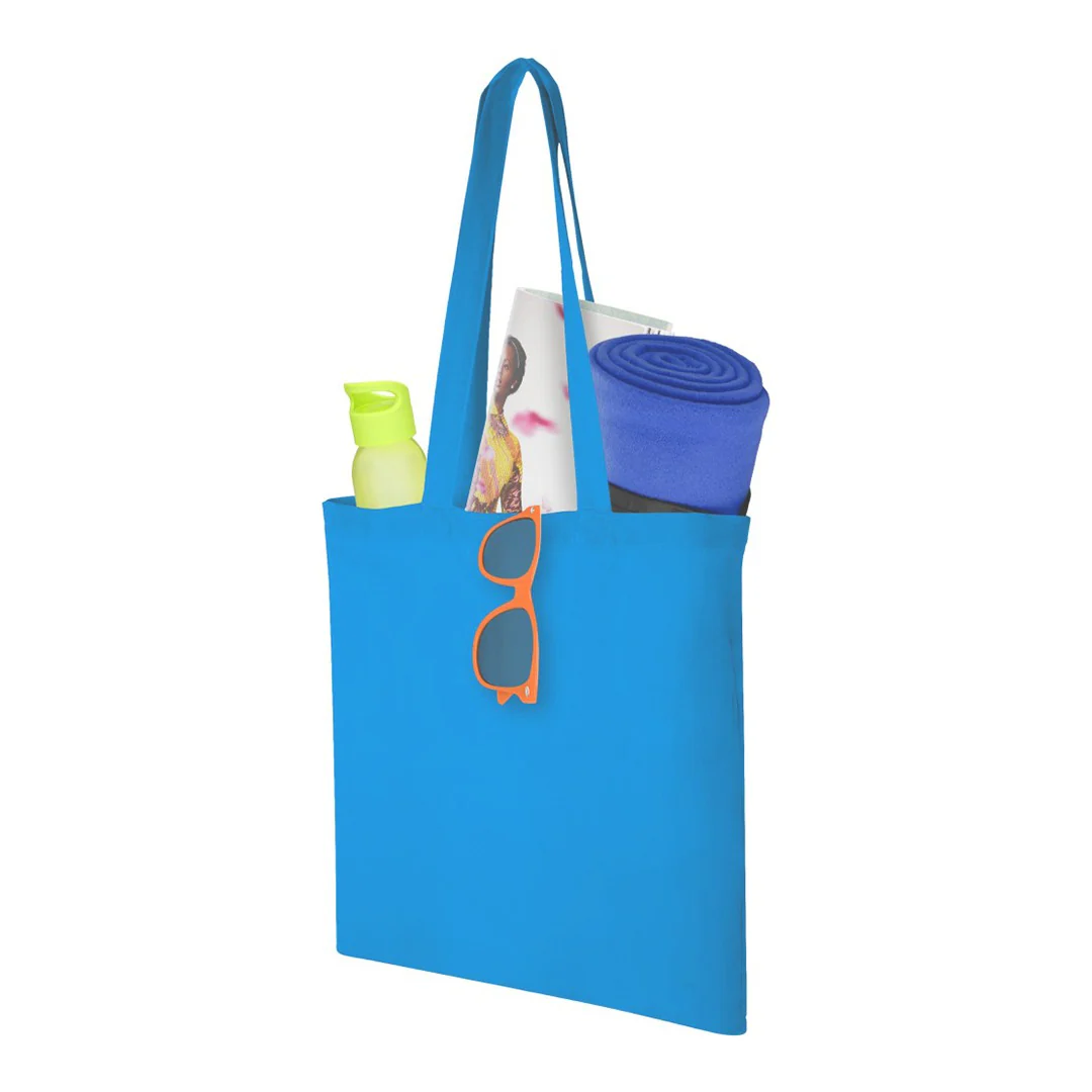 Plain Cotton Horizontal Tote Bag – 42 cm x 37cm/ Light Blue/ Printing not Included - Image 3