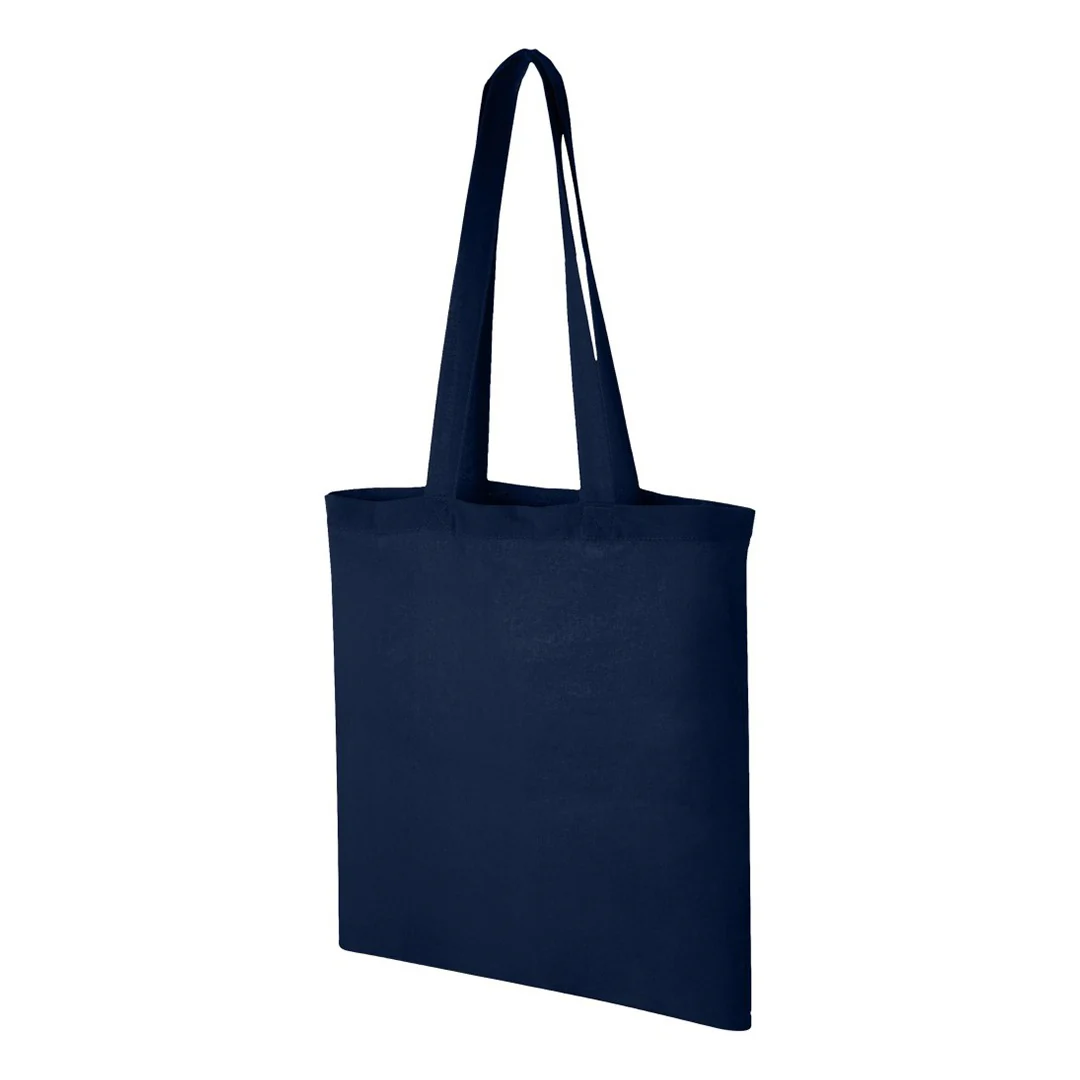 Plain Cotton Horizontal Tote Bag – 42 cm x 37cm/ Navy Blue/ Printing not Included - Image 4