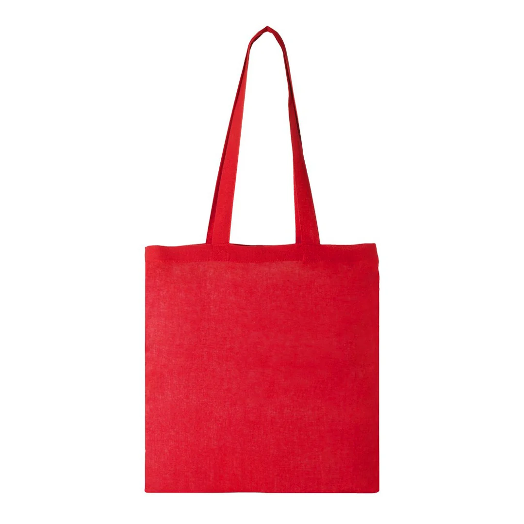 Plain Cotton Horizontal Tote Bag – 42 cm x 37cm/ Red/ Printing not Included