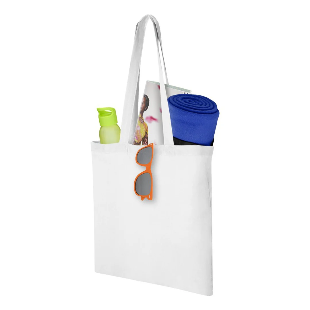Plain Cotton Horizontal Tote Bag – 42 cm x 37cm/ White/ Printing not Included - Image 2