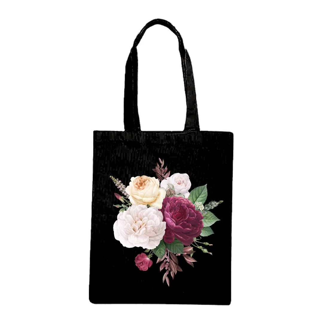 Plain Cotton Tote Bag Vertical – 15.2 in x 13.8 in/ Available in White or Black/ Printing not Included - Image 8